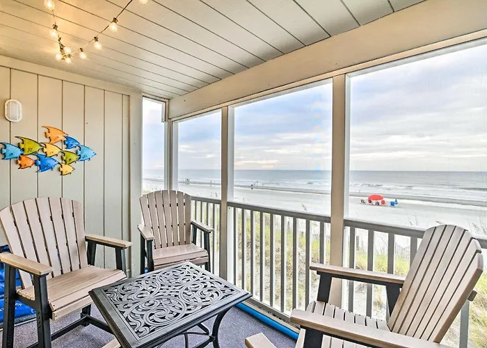 Oceanfront Condo With Furnished Deck And Views!