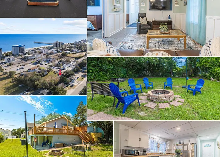 Gorgeous Centrally Located Ocean View 2 King, Huge Private Yard & Deck, Firepit, Bbq, & Game Tables